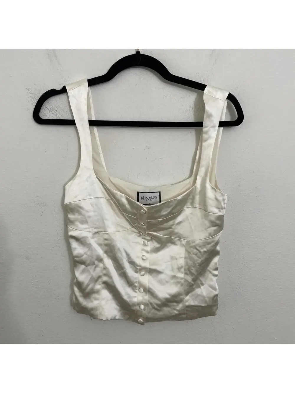 Revolve Pammi Top Runaway The Labe satin Ivory size S $85msrp - Picture 6 of 9